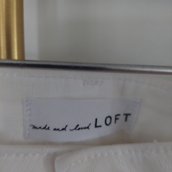 Ann taylor frayed hem high waisted white jean size 14 - Picture 3 of 10